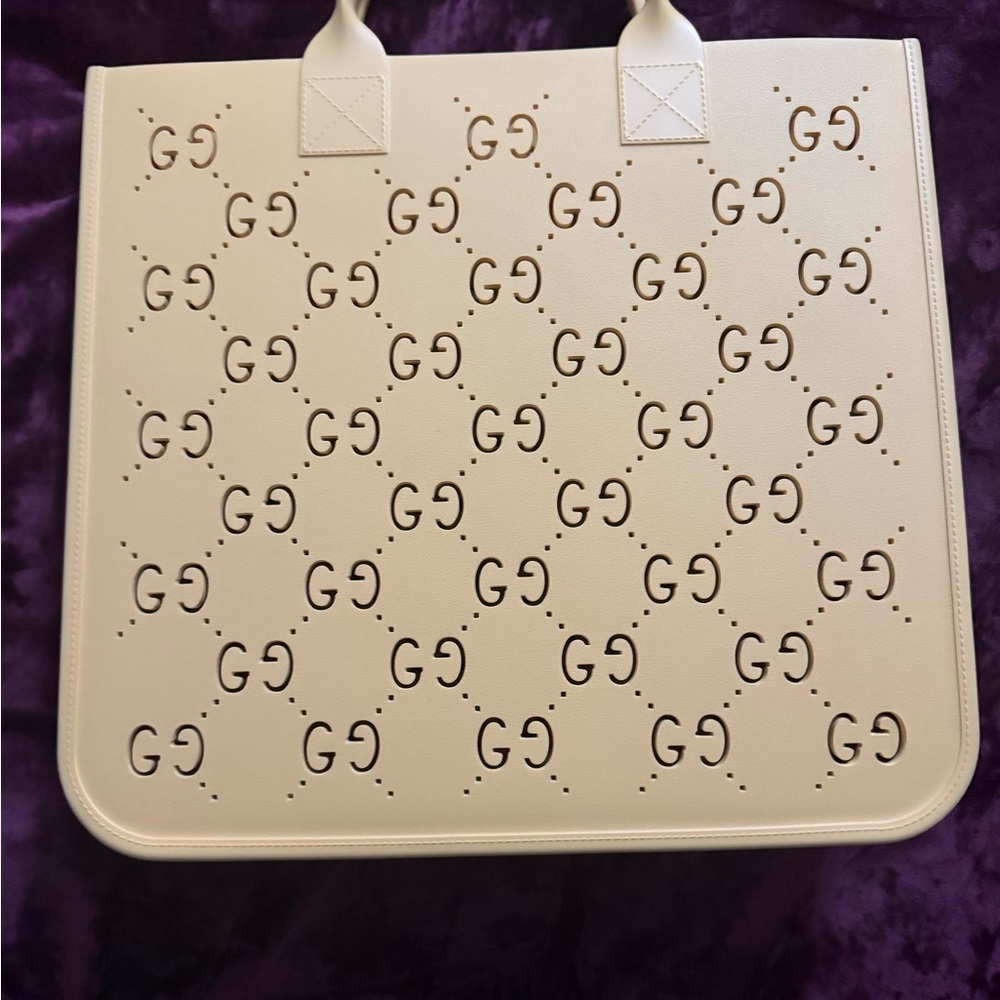 Yellow Gucci Perforated GG Tote